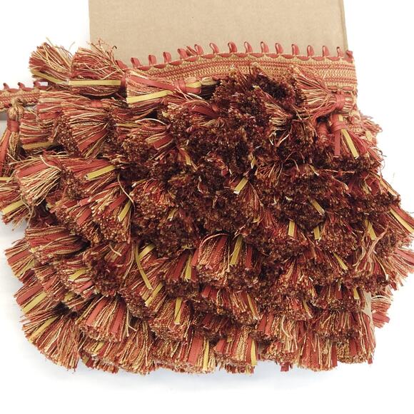 Vtg Conso Tassel Fringe Decorative Trim 3.5" Rust Sewing Drapery Upholstery 7yds - Picture 4 of 7